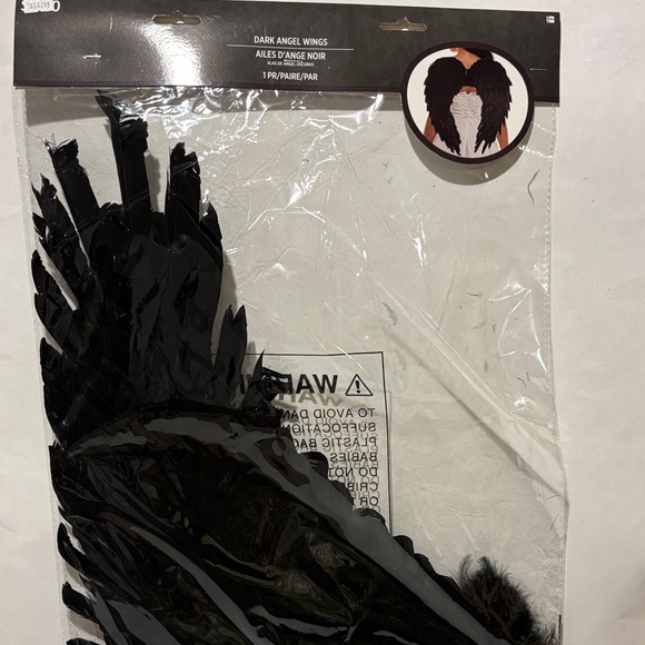 Dark Angel Wings Costume Accessory Black NWT - Picture 3 of 5